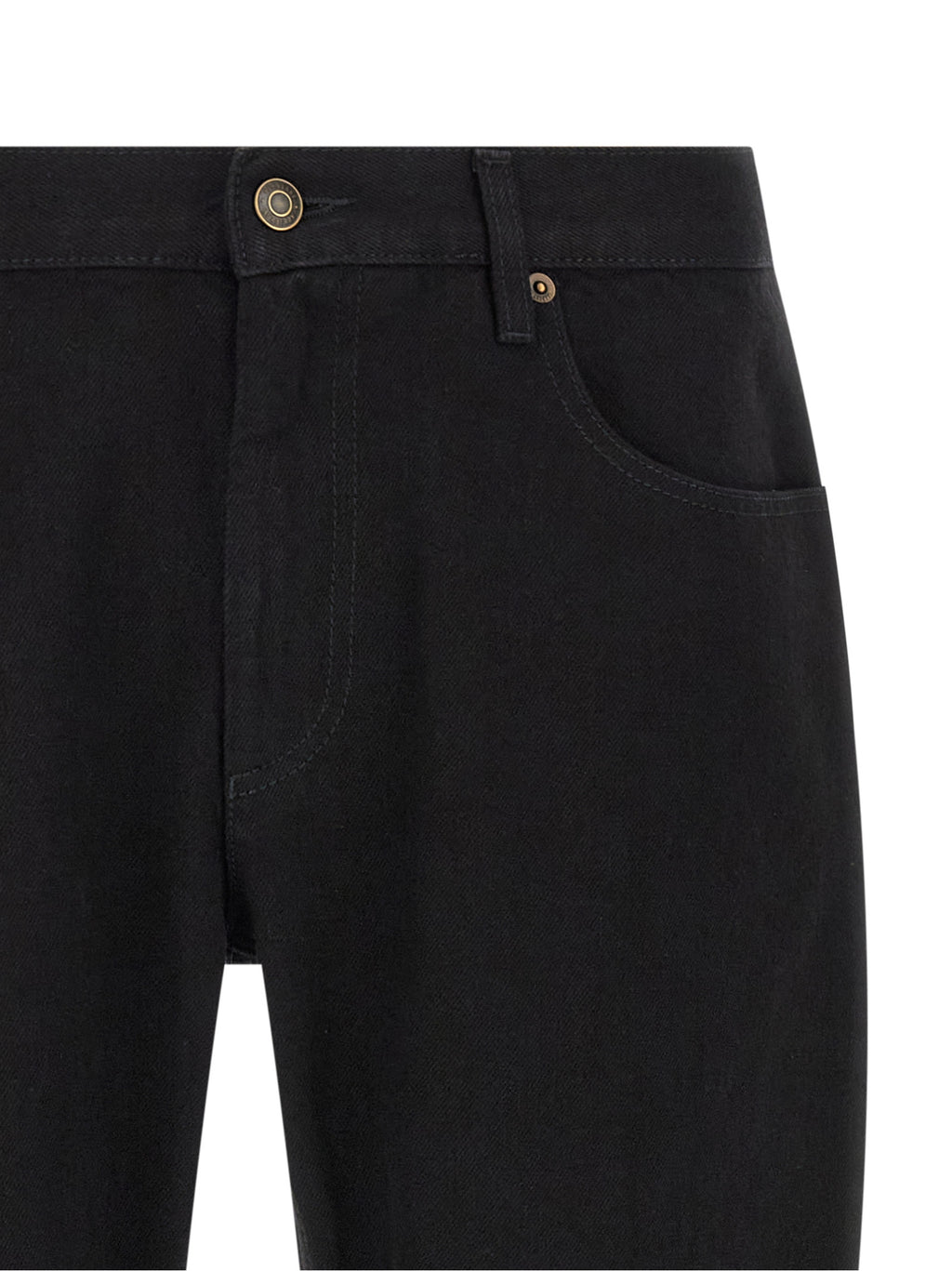 Black Cotton Straight-Leg Jeans