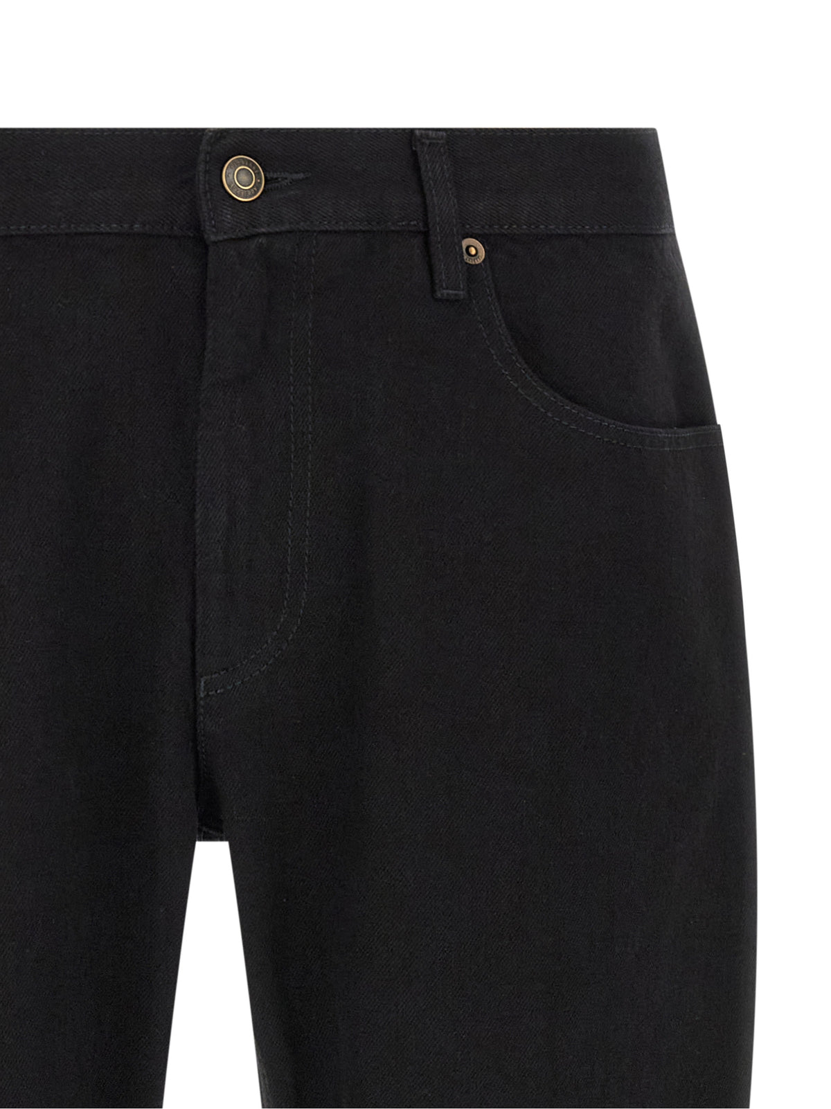 Black Cotton Straight-Leg Jeans