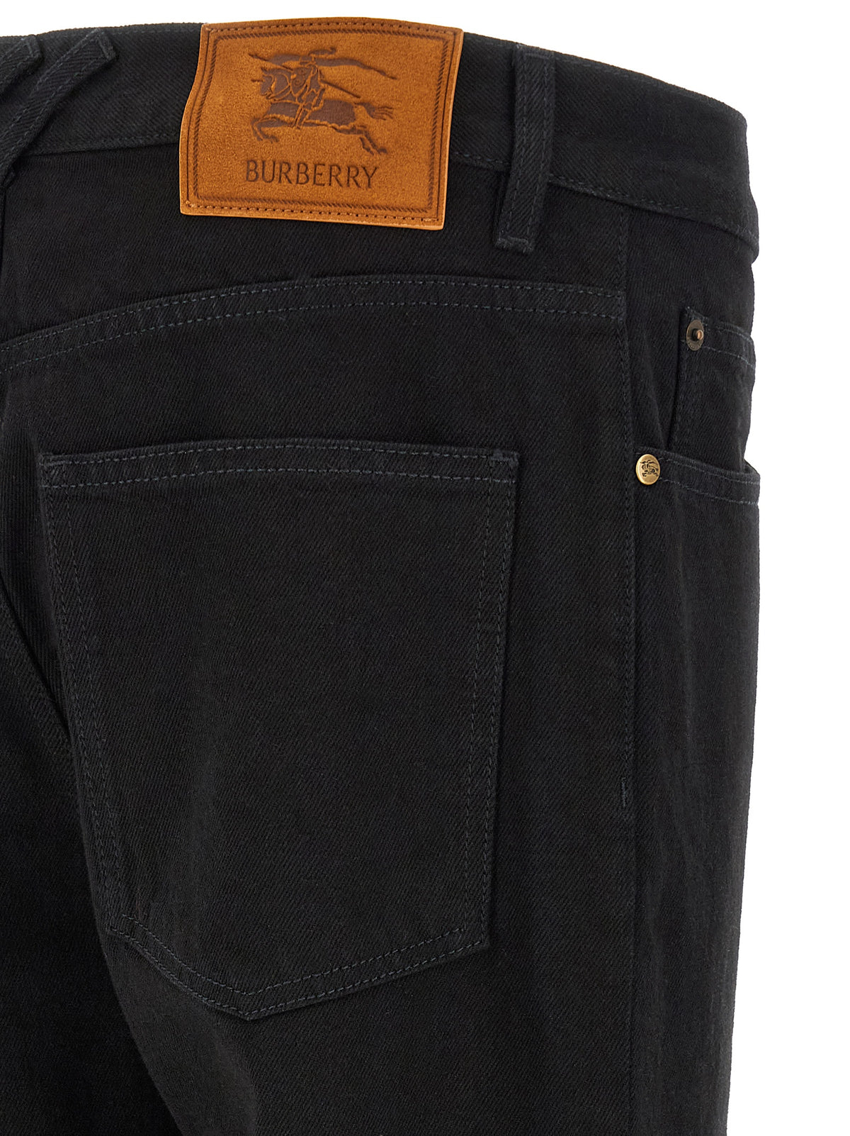Black Cotton Straight-Leg Jeans
