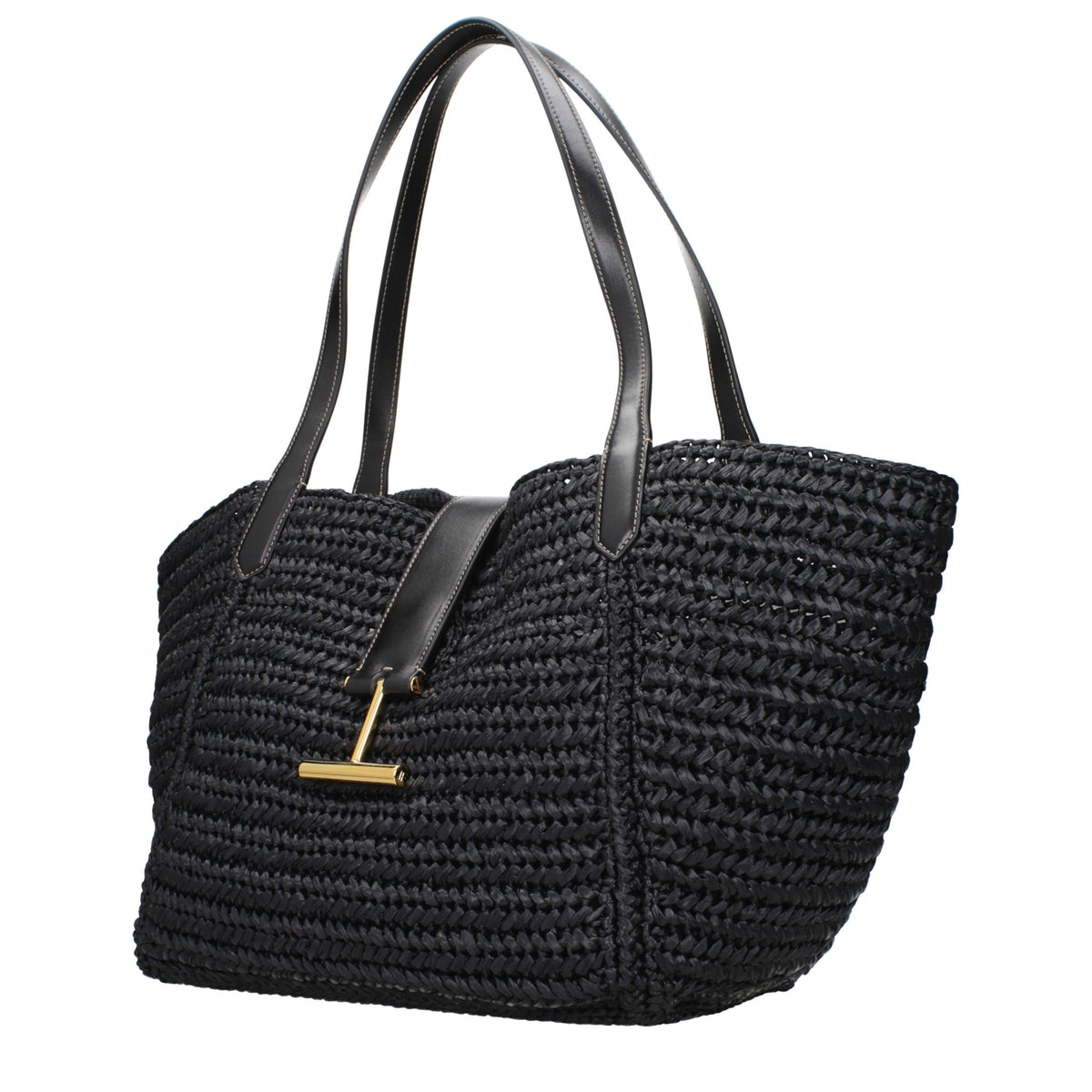Black Raffia Shoulder Bag