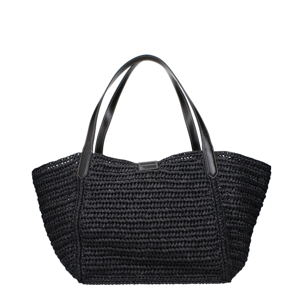 Black Raffia Shoulder Bag