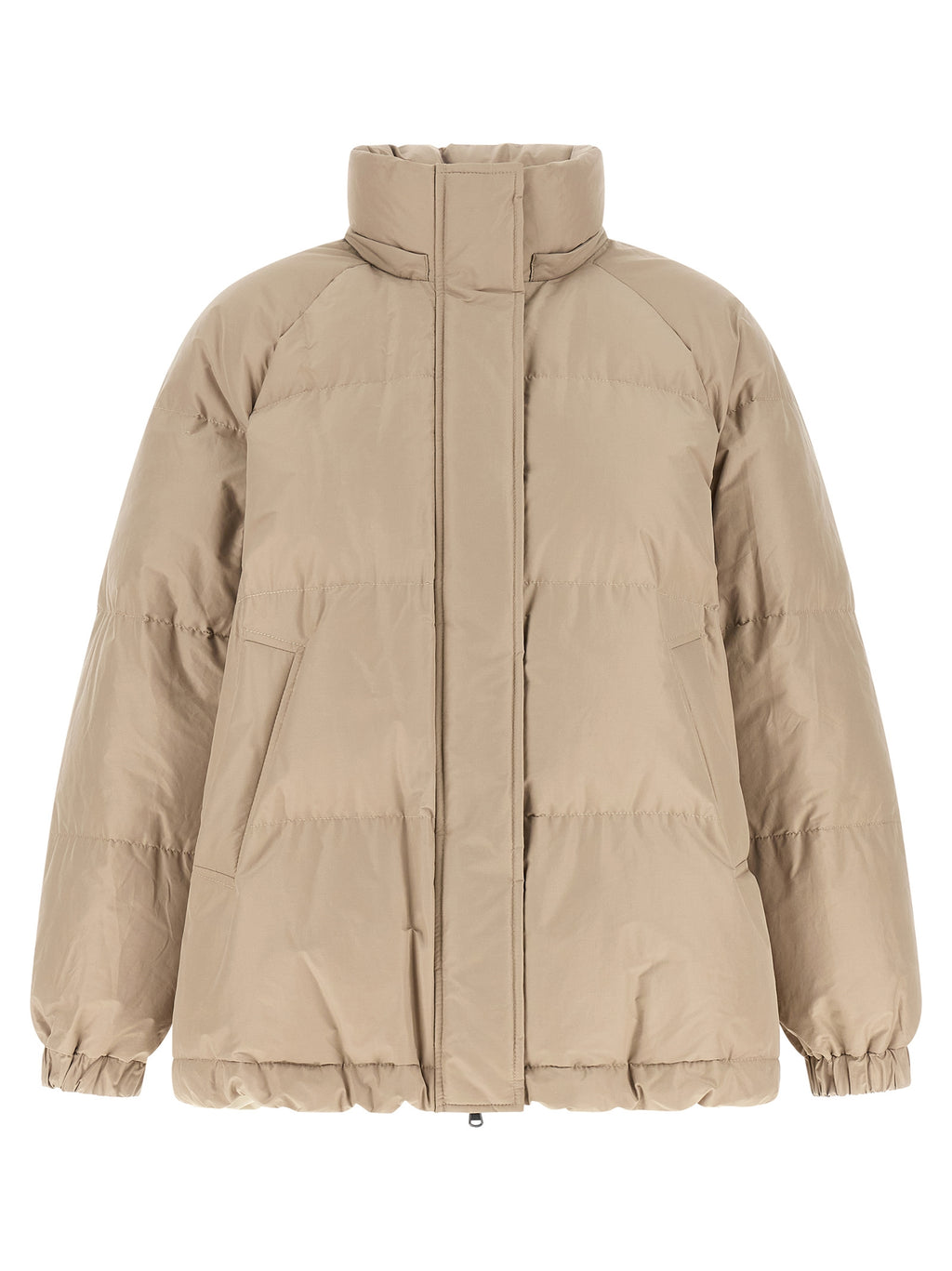 Beige Cotton Full-Length Jacket