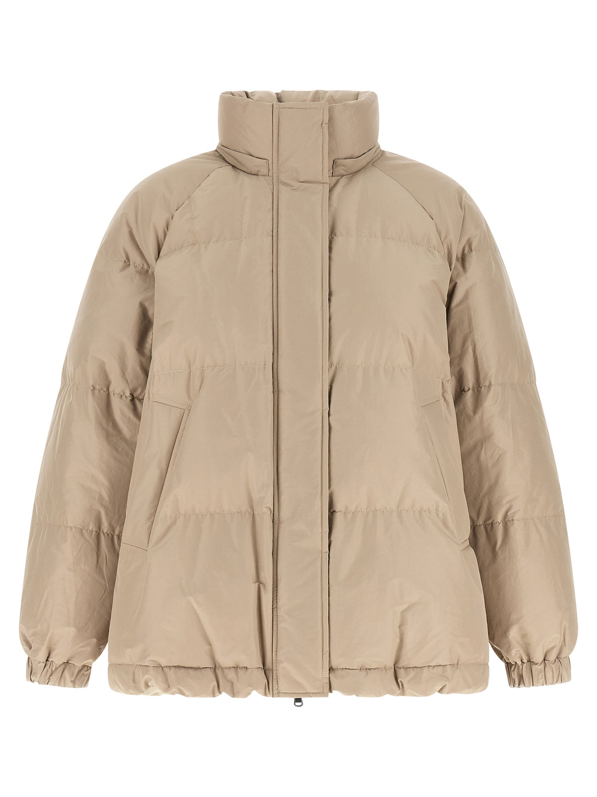 Beige Cotton Full-Length Jacket