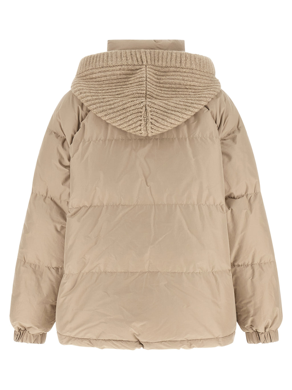 Beige Cotton Full-Length Jacket