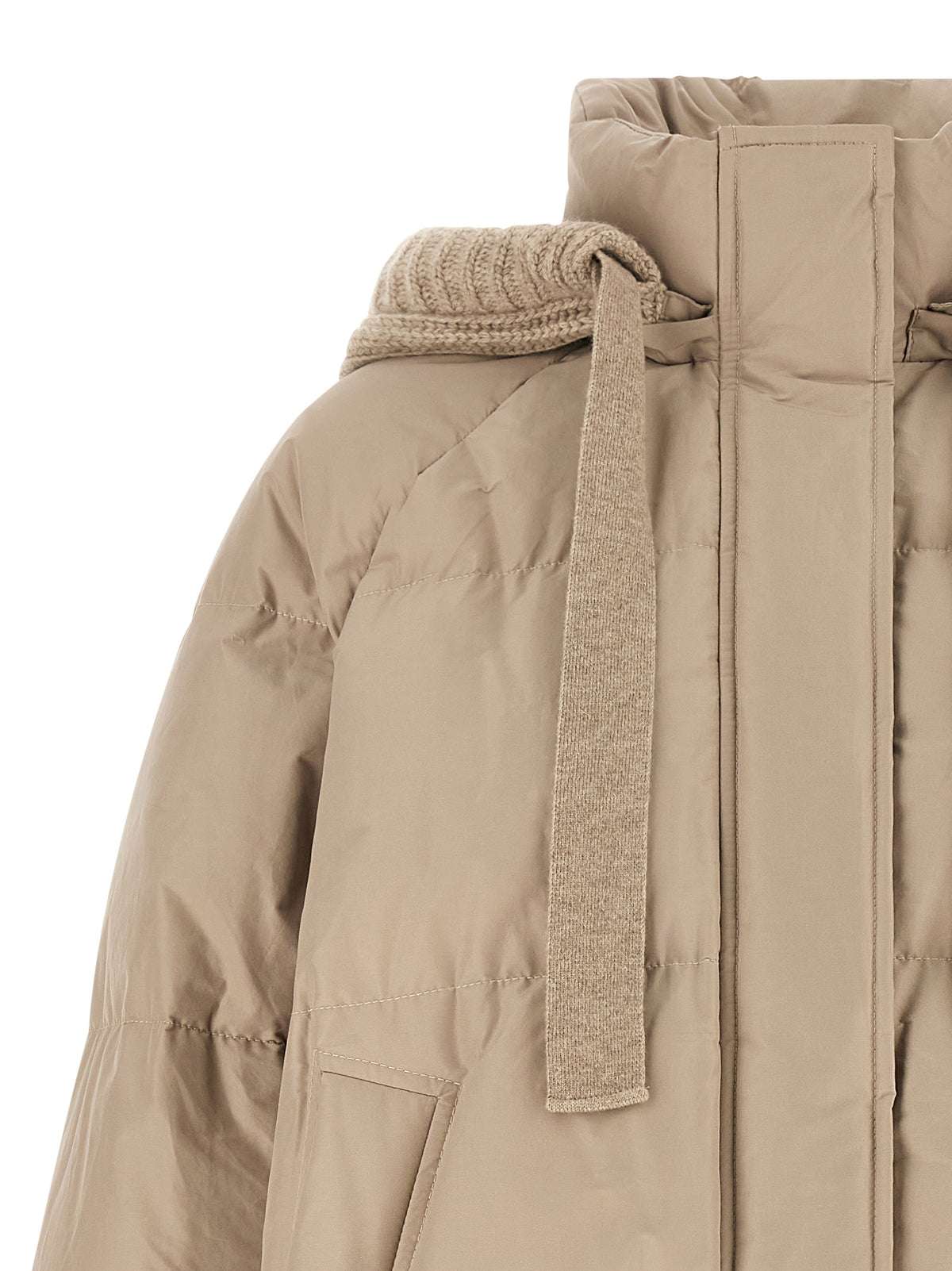 Beige Cotton Full-Length Jacket
