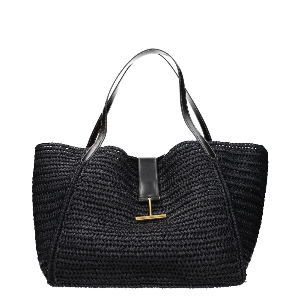 Black Raffia Shoulder Bag