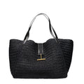 Black Raffia Shoulder Bag