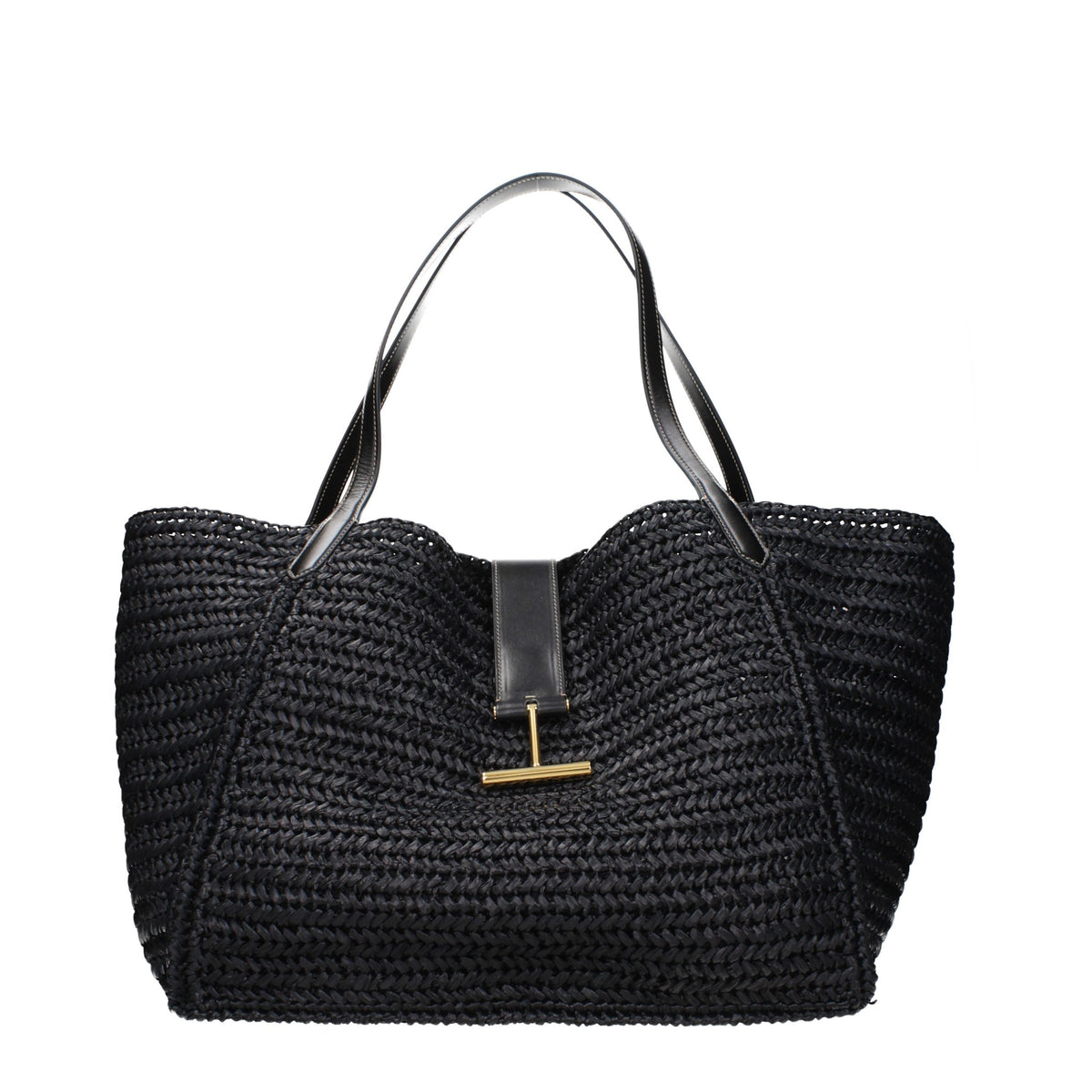 Black Raffia Shoulder Bag