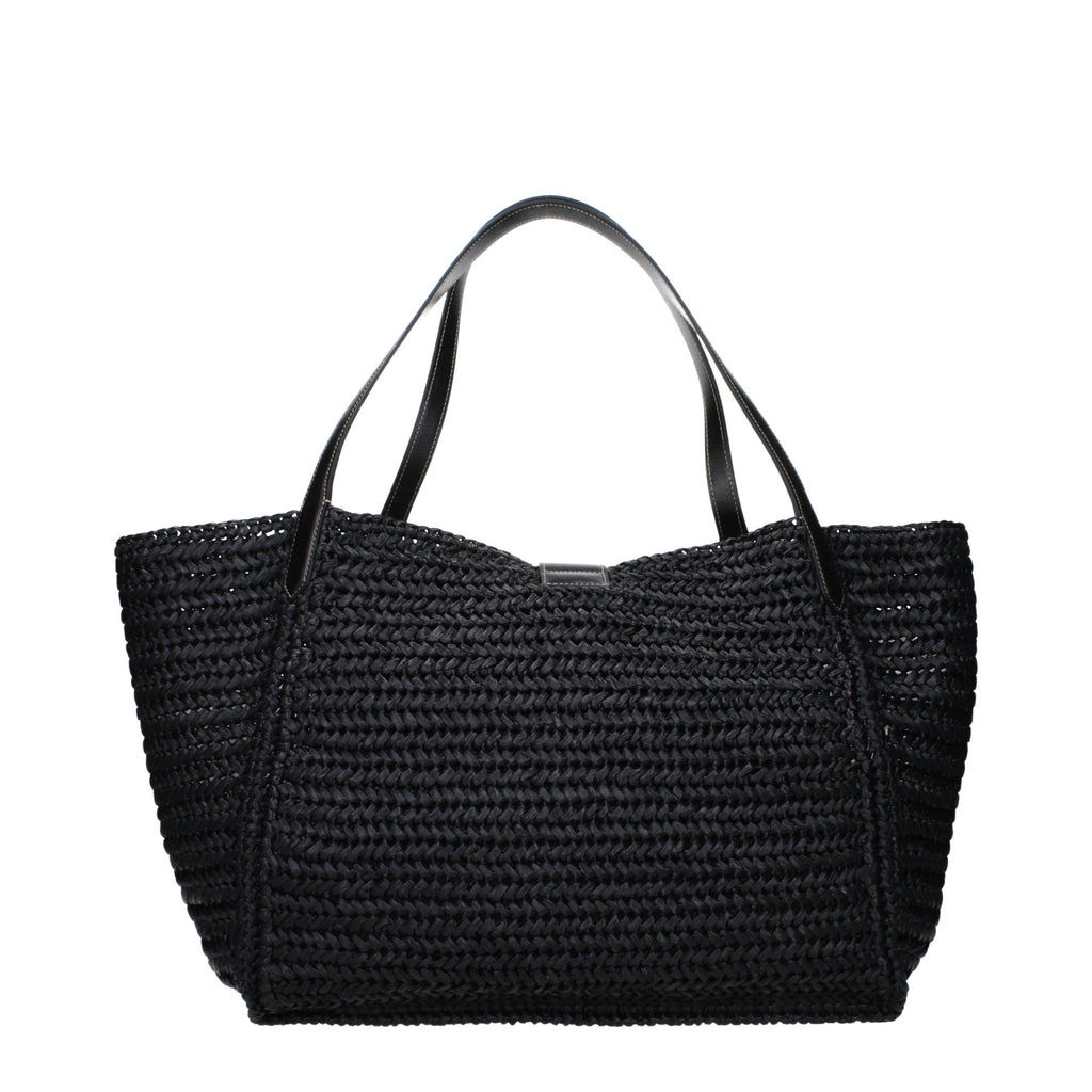 Black Raffia Shoulder Bag