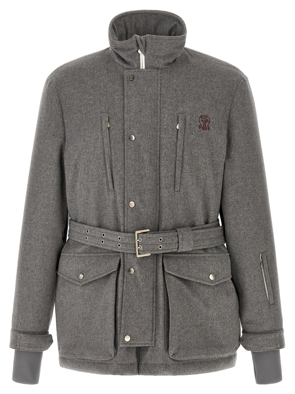 Gray Wool Full-Length Jacket