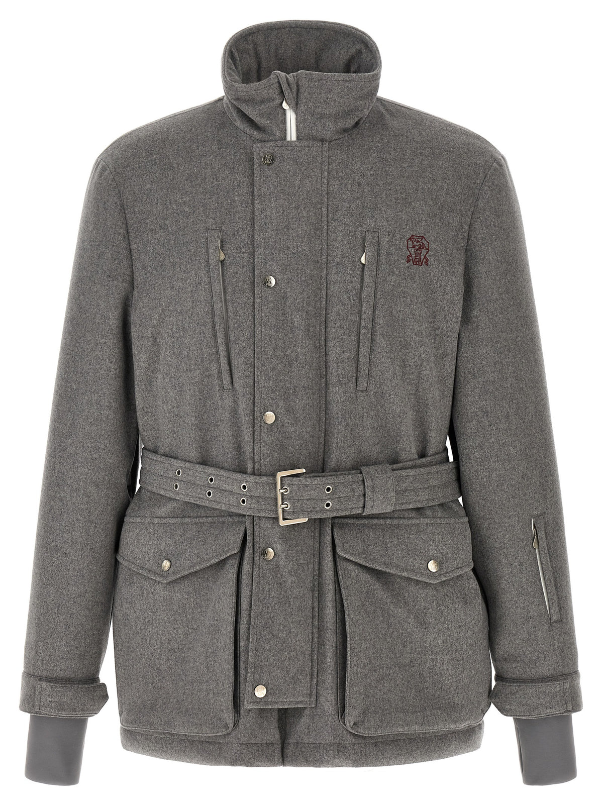 Gray Wool Full-Length Jacket