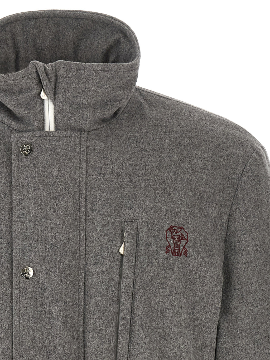 Gray Wool Full-Length Jacket
