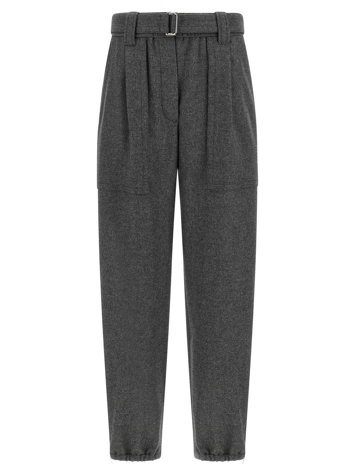 Gray Virgin Wool Cargo Pants