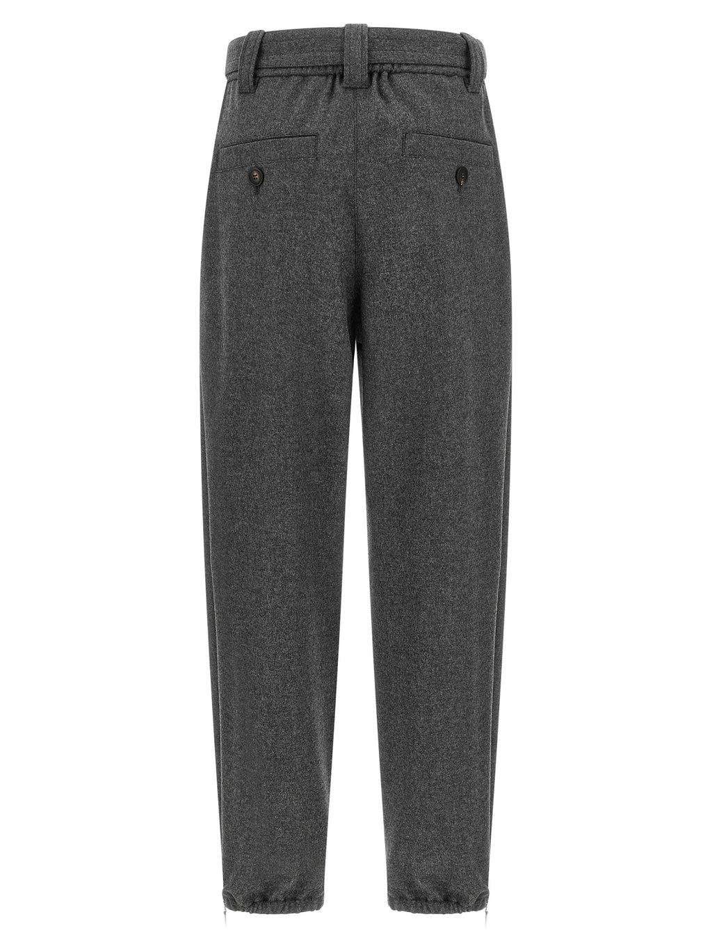 Gray Virgin Wool Cargo Pants