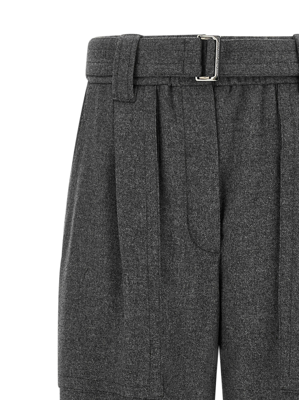 Gray Virgin Wool Cargo Pants