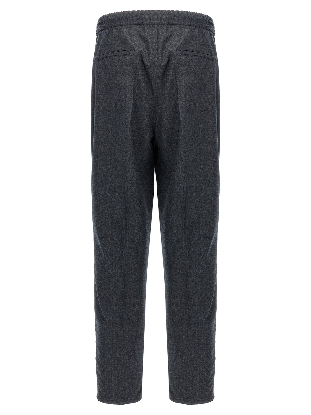 Gray Virgin Wool Casual Pants