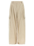Beige Cotton Cargo Pants
