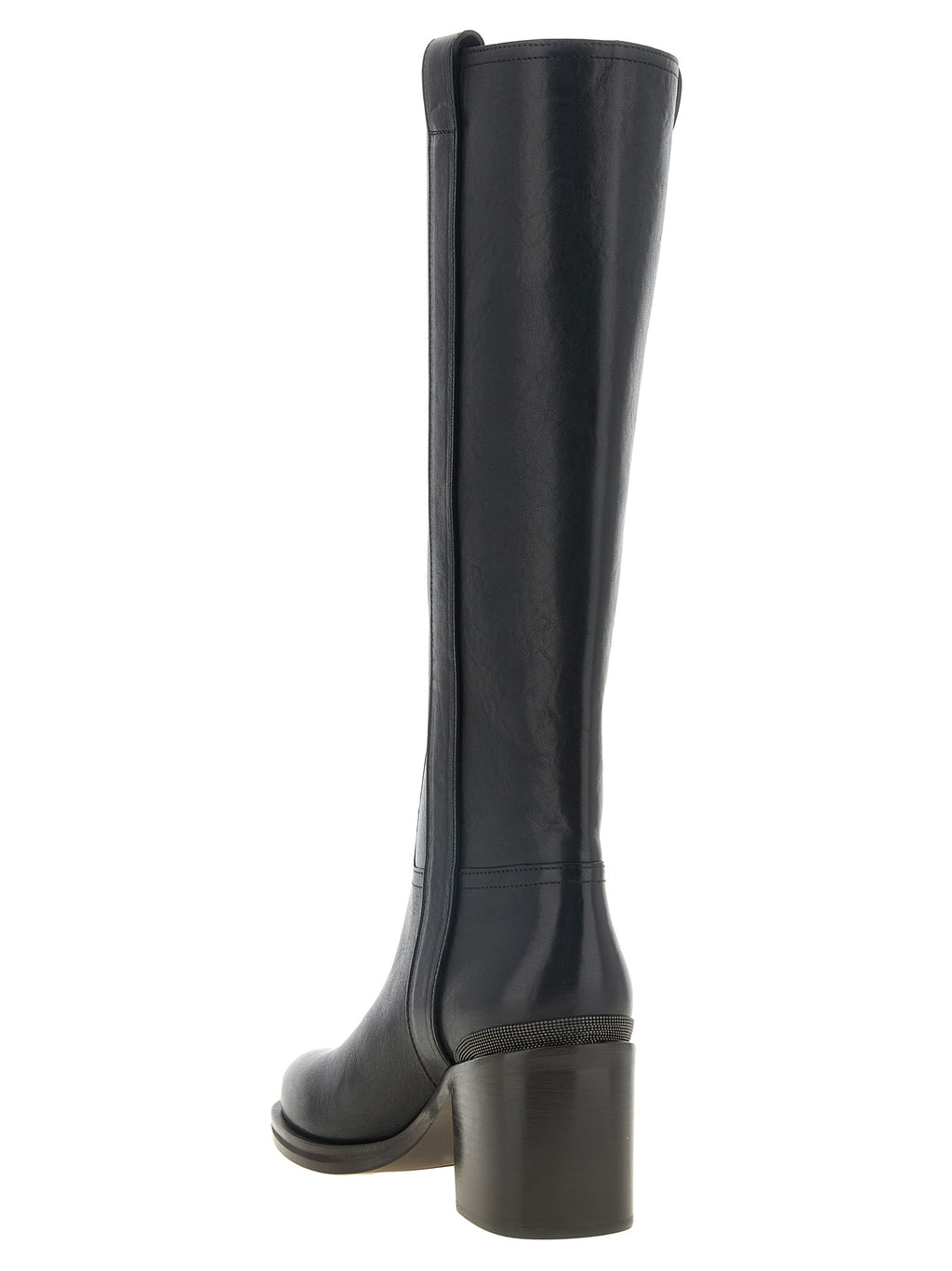 Black Calfskin Over The Knee