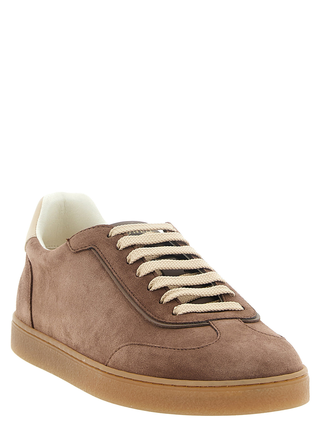 Brown Calfskin Low Top Sneakers