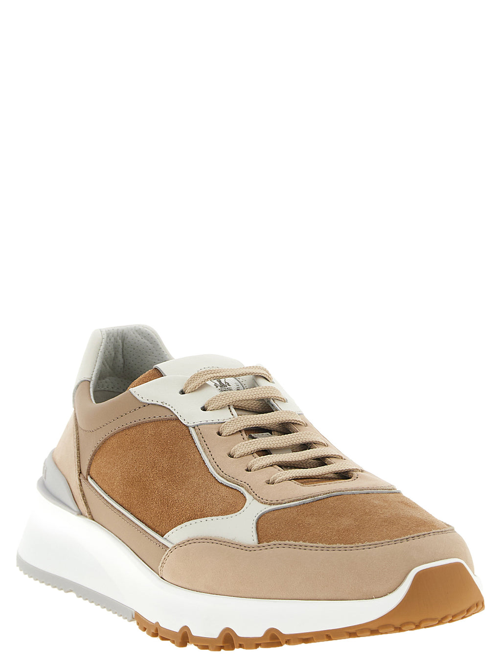 Beige Calfskin Low Top Sneakers
