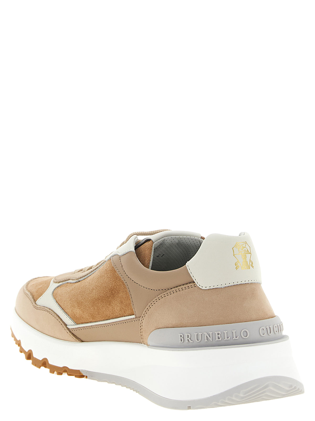 Beige Calfskin Low Top Sneakers