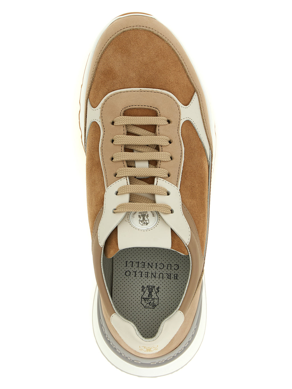 Beige Calfskin Low Top Sneakers
