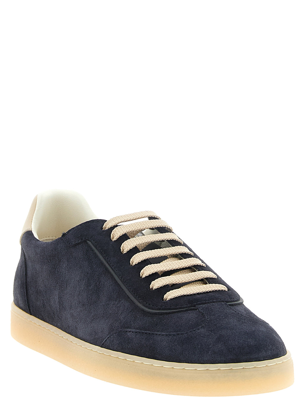 Blue Calfskin Low Top Sneakers