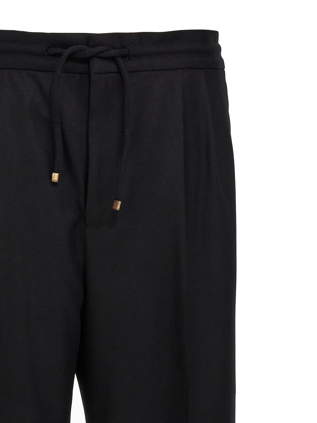Black Wool Casual Pants
