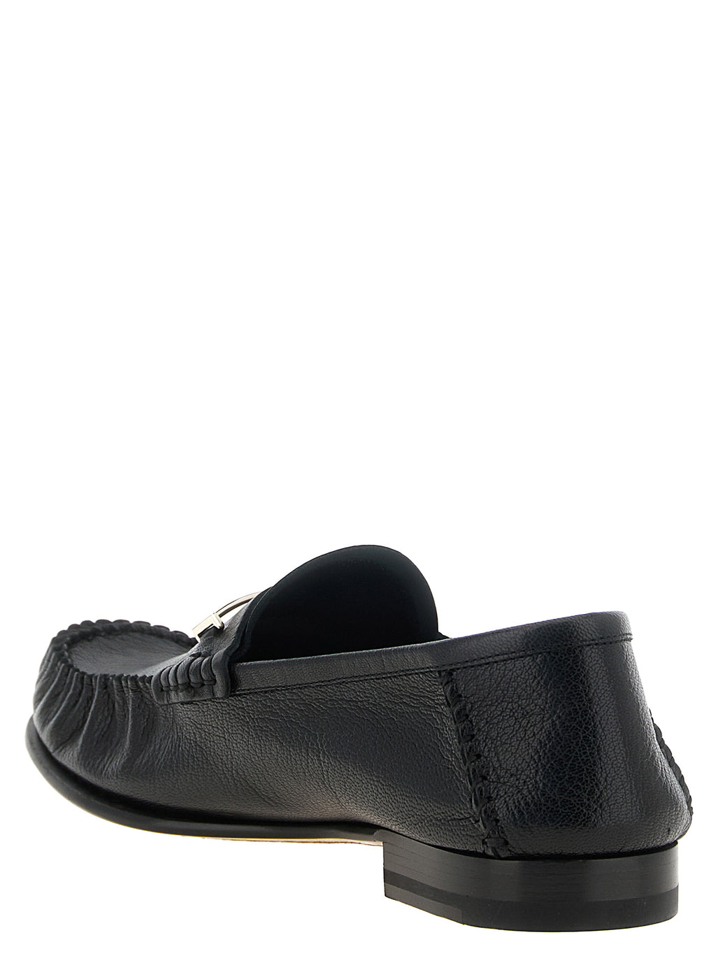 Black Goatskin Slip-On Loafers