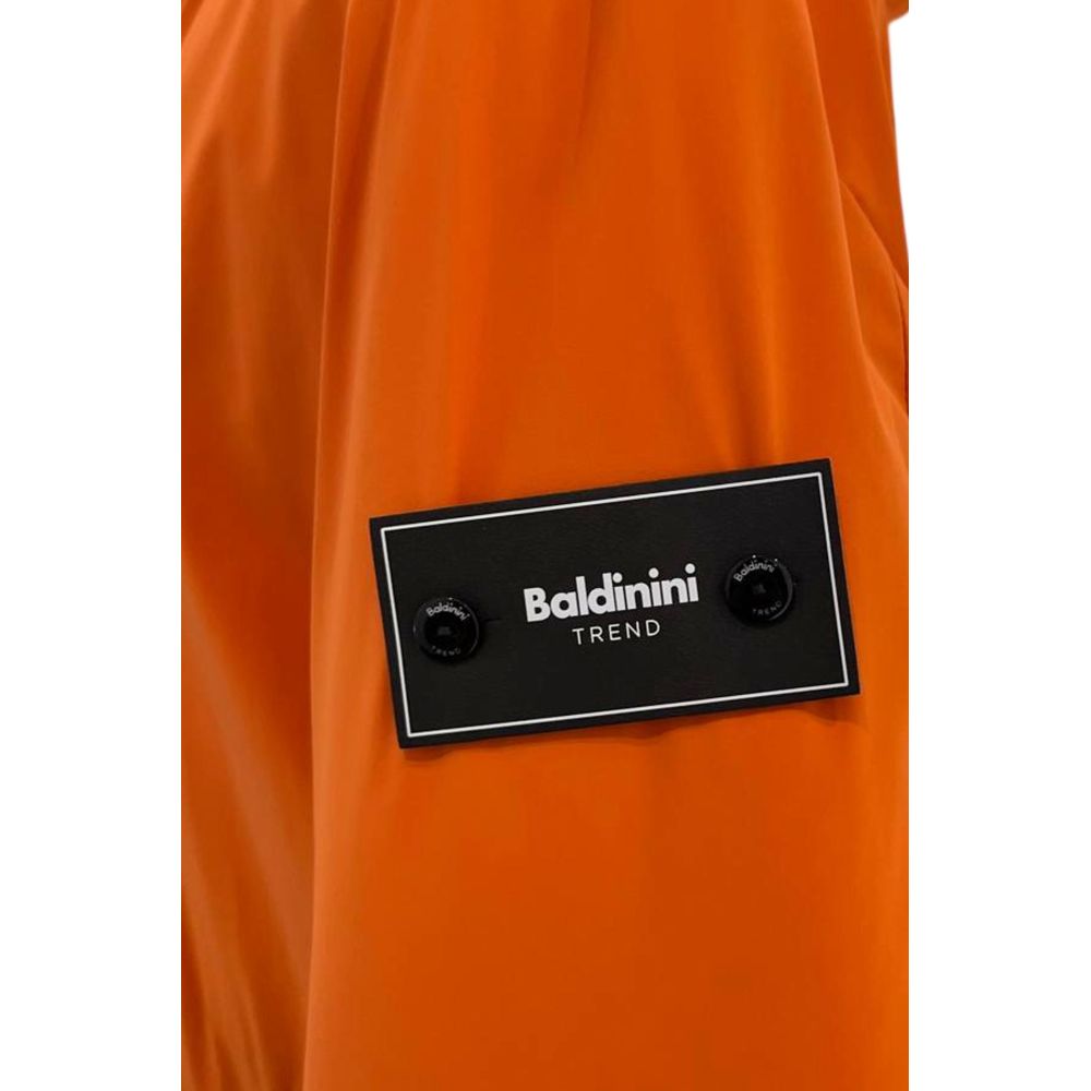 Orange Polyester Men Jacket