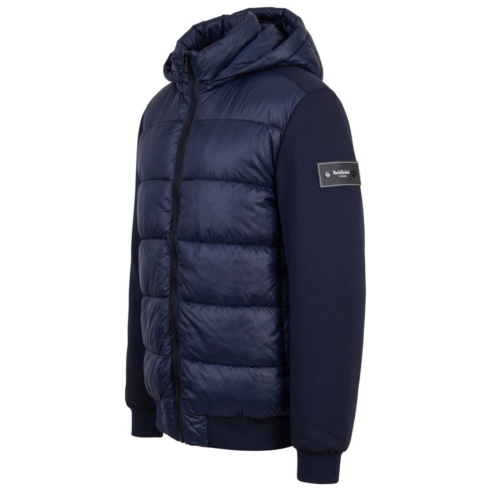 Blue Polyester Men Jacket