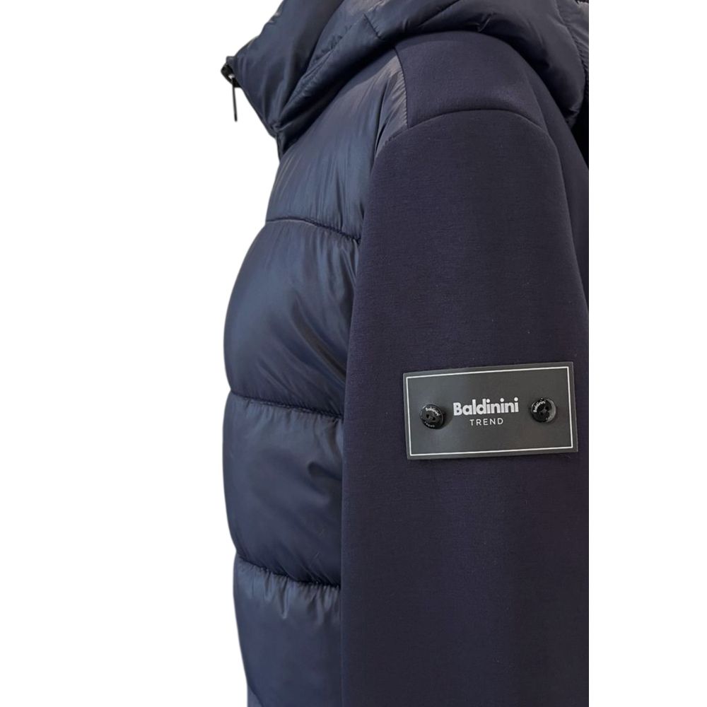 Blue Polyester Men Jacket