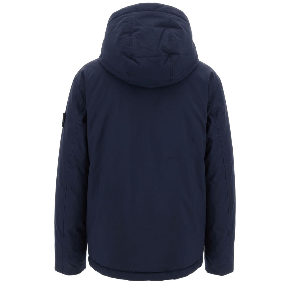 Blue Polyester Men Jacket