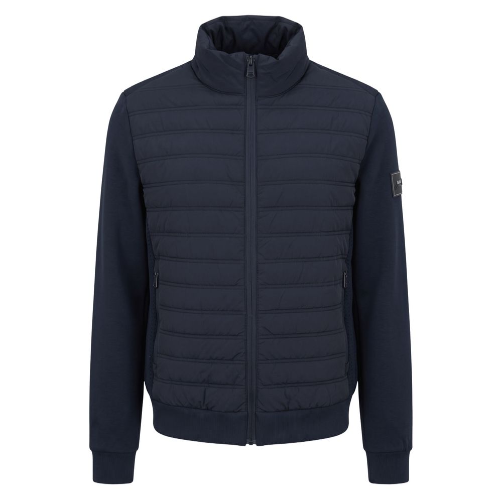 Blue Polyester Men Jacket