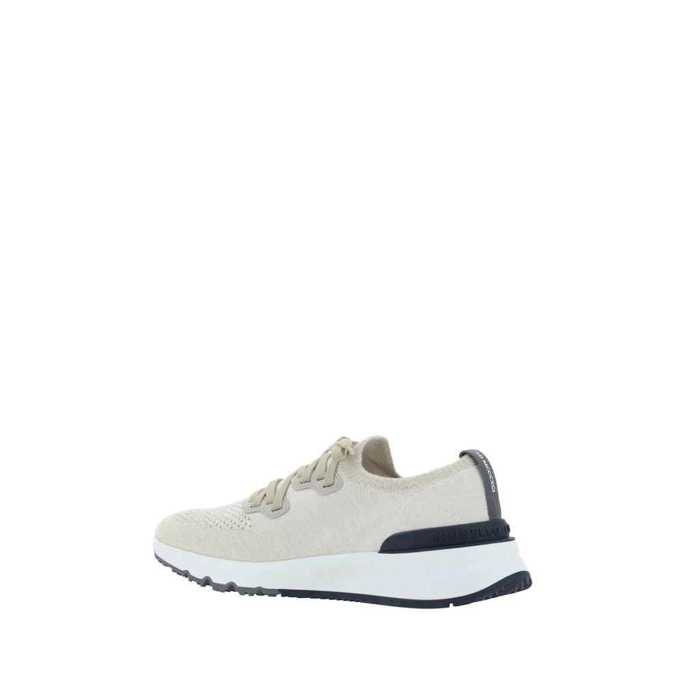 White Cotton Athletic Sneakers