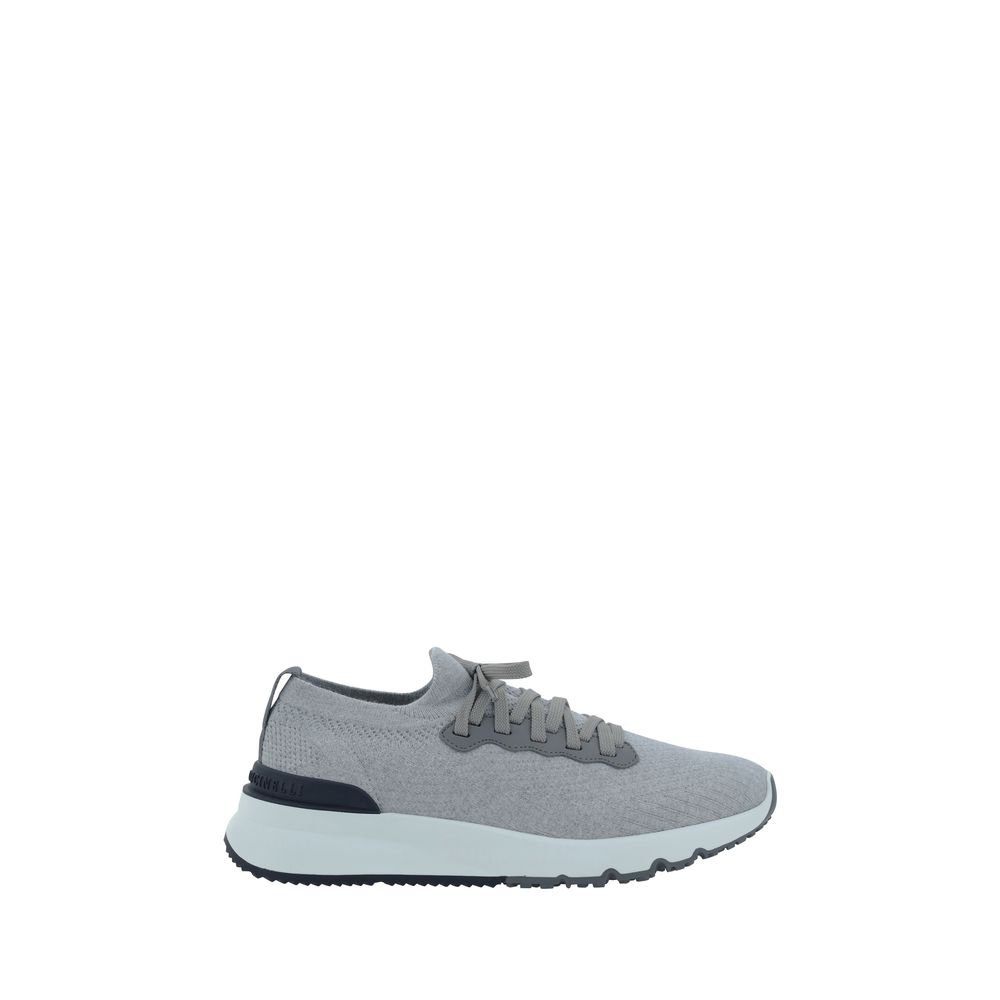 Gray Cotton Athletic Sneakers