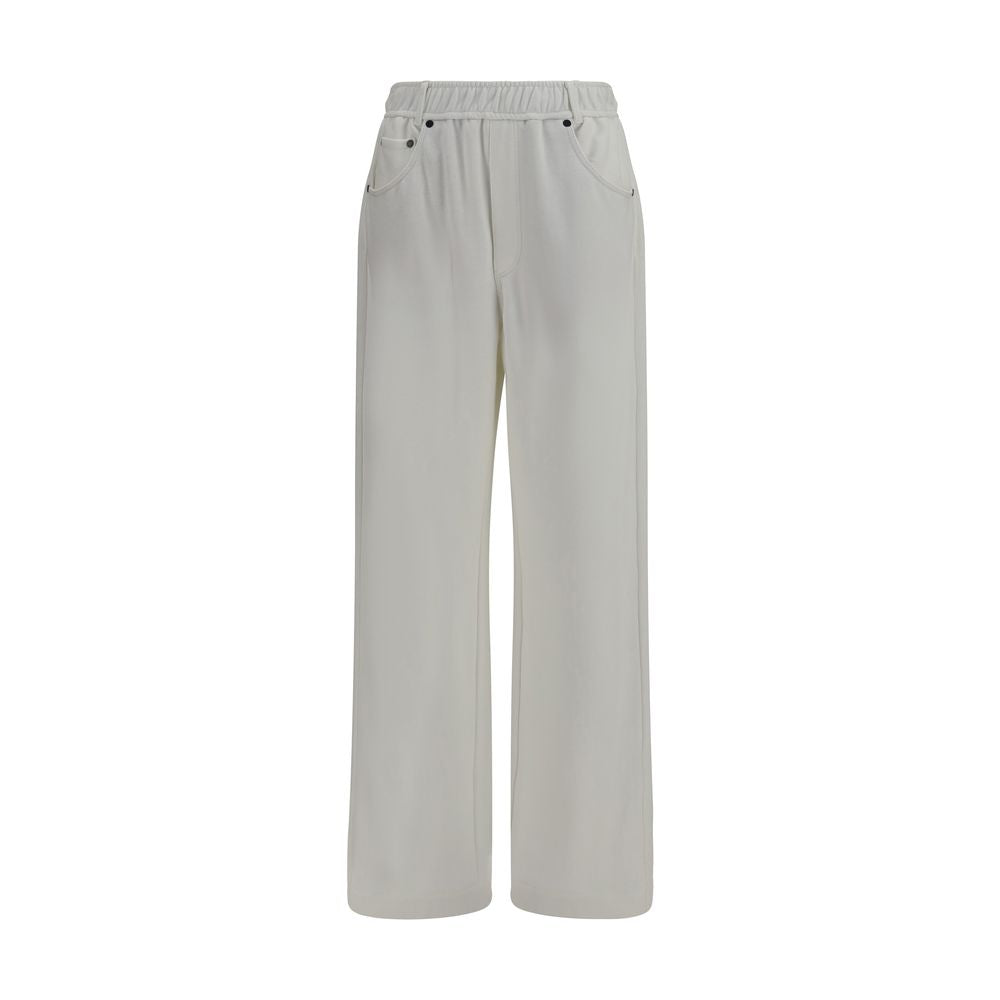 White Cotton Athletic Pants
