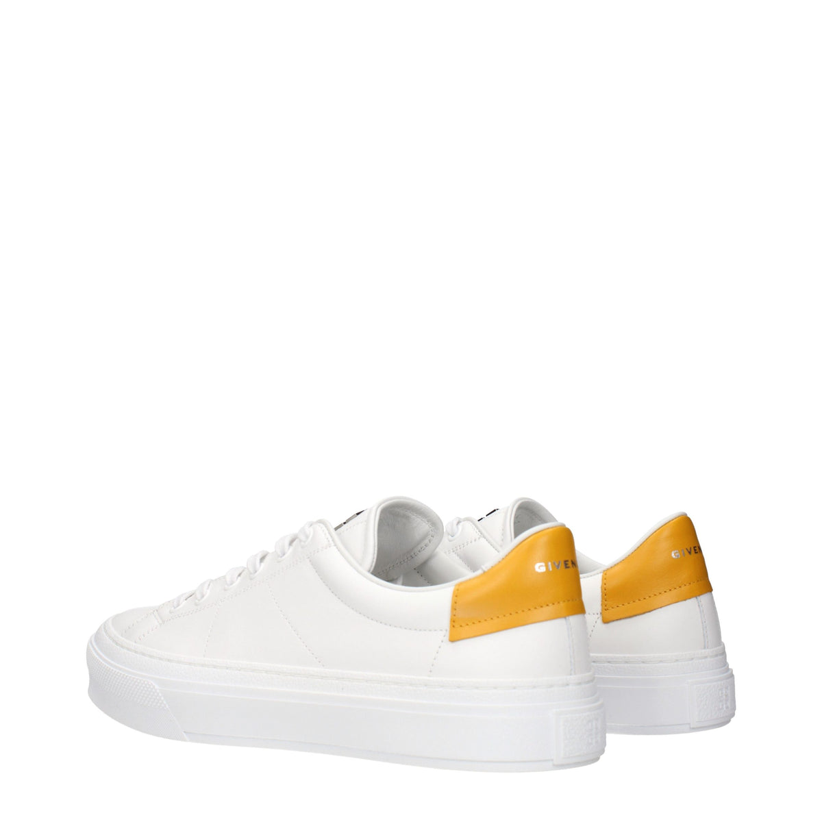 White Leather Low Top Sneakers