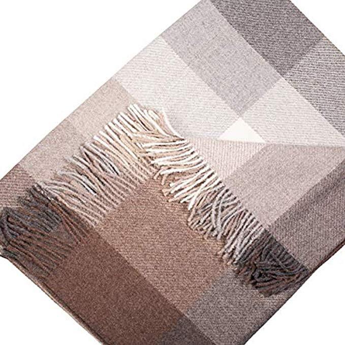 100% Alpaca Throw – Beige Grey