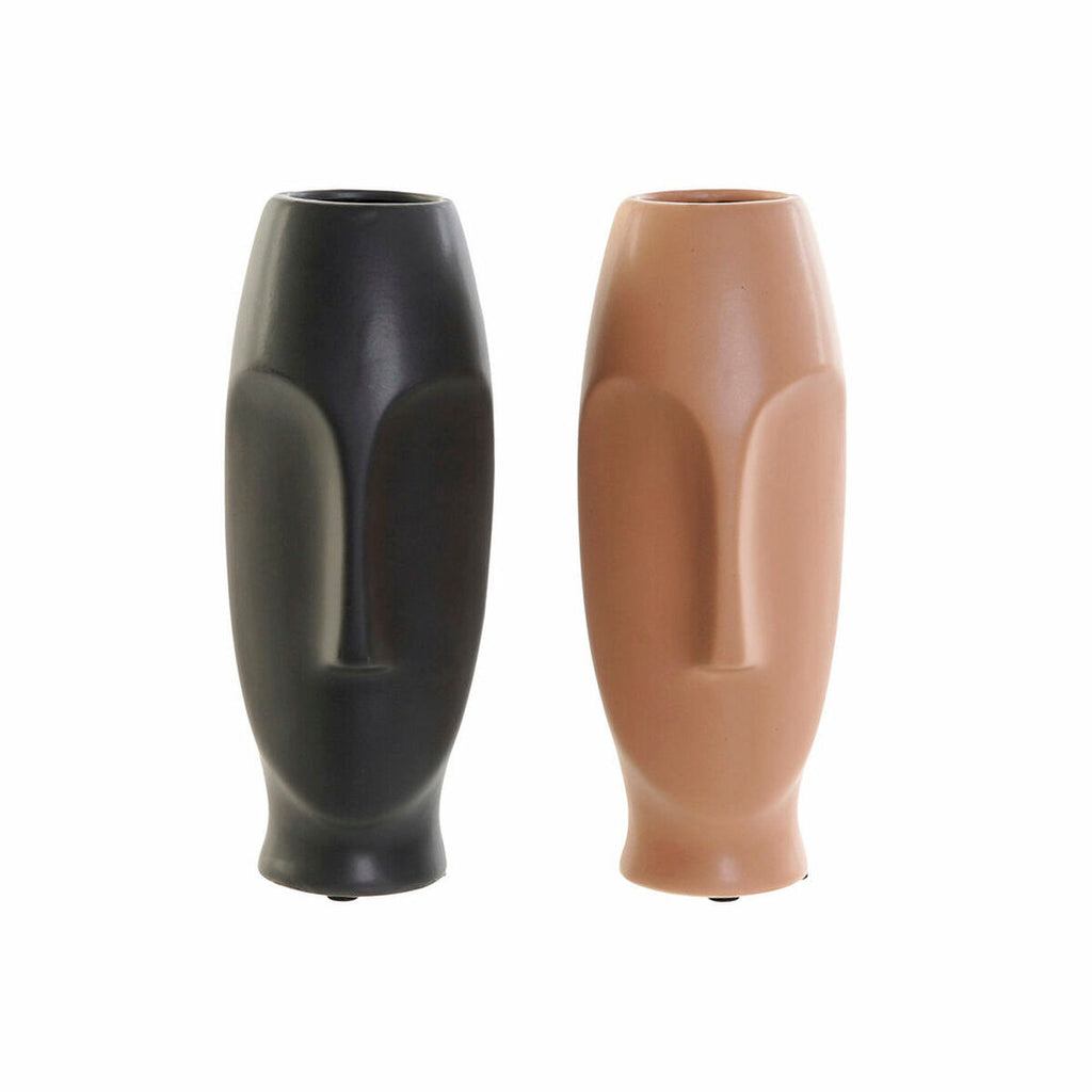 Ceramic Face Vase – Grey & Blush