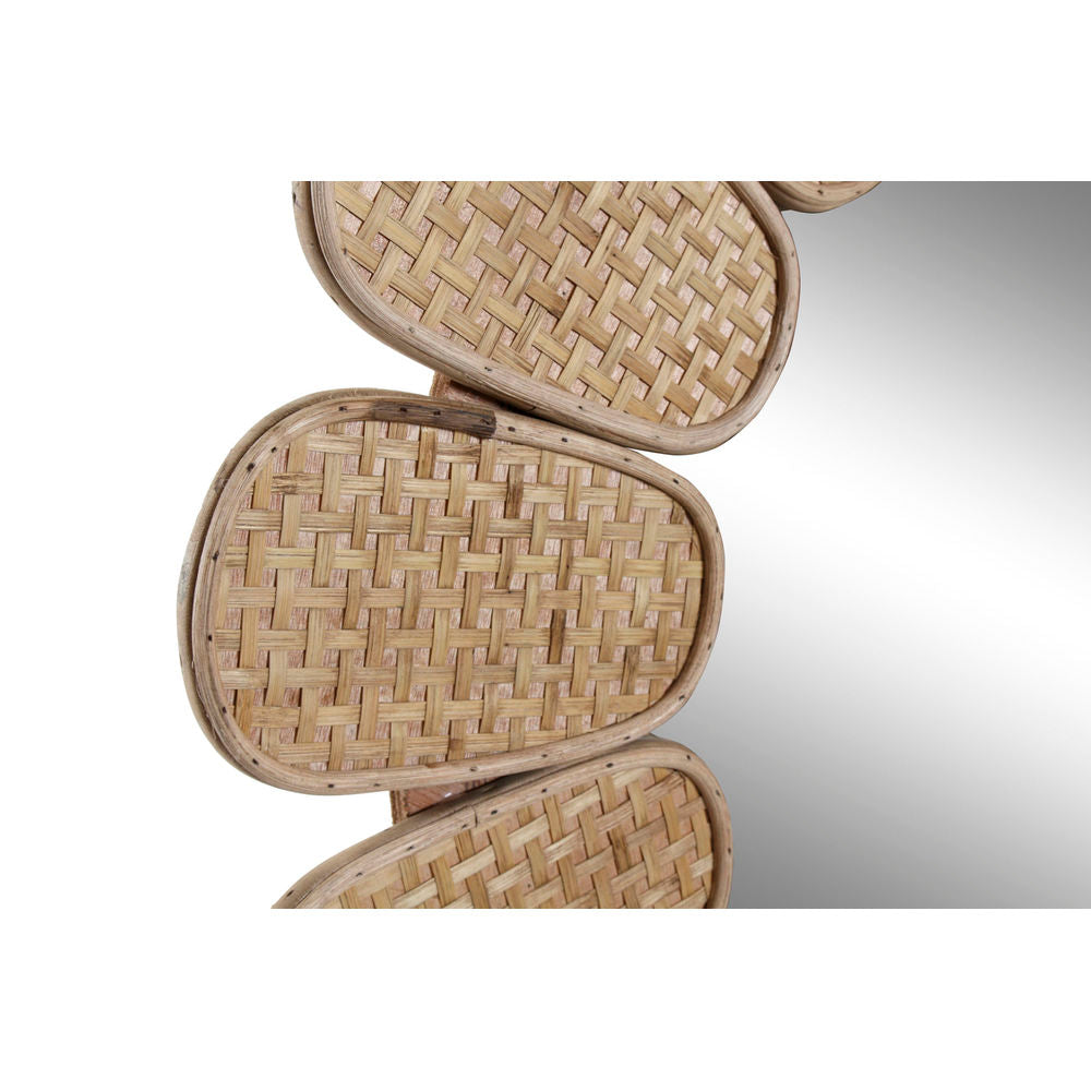 Round Rattan Wall Mirror, 80 cm