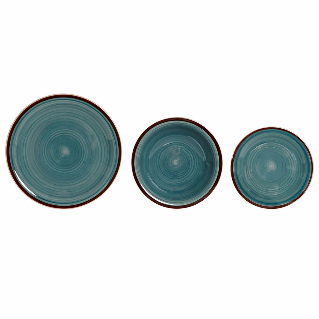 Reactive Glaze Stoneware Dinner Set, 18 pcs – Ocean Teal
