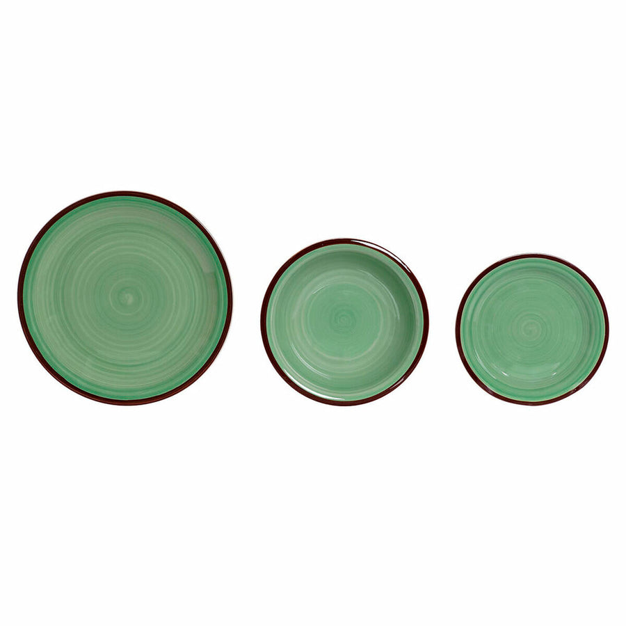 Reactive Glaze Stoneware Dinner Set, 18 pcs – Sage Green