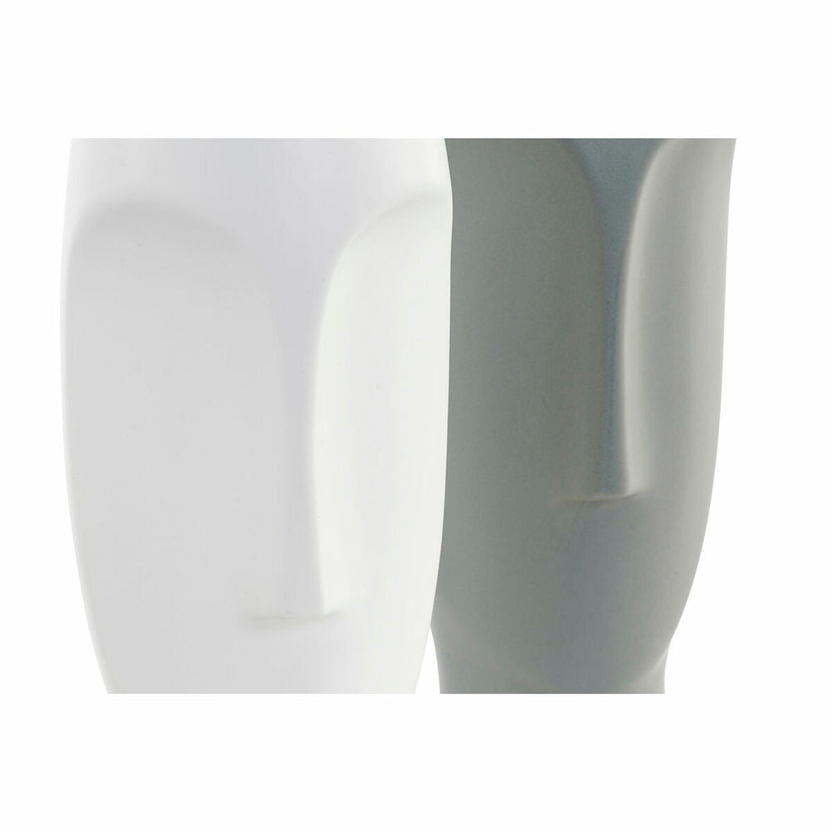 Ceramic Face Vase – White & Grey