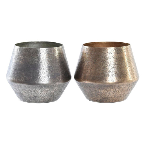 Aged Metal Planters – Set of 2