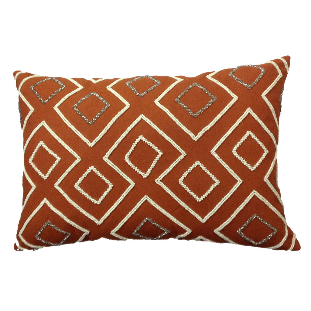 Terracotta Geometric Cushion Cover