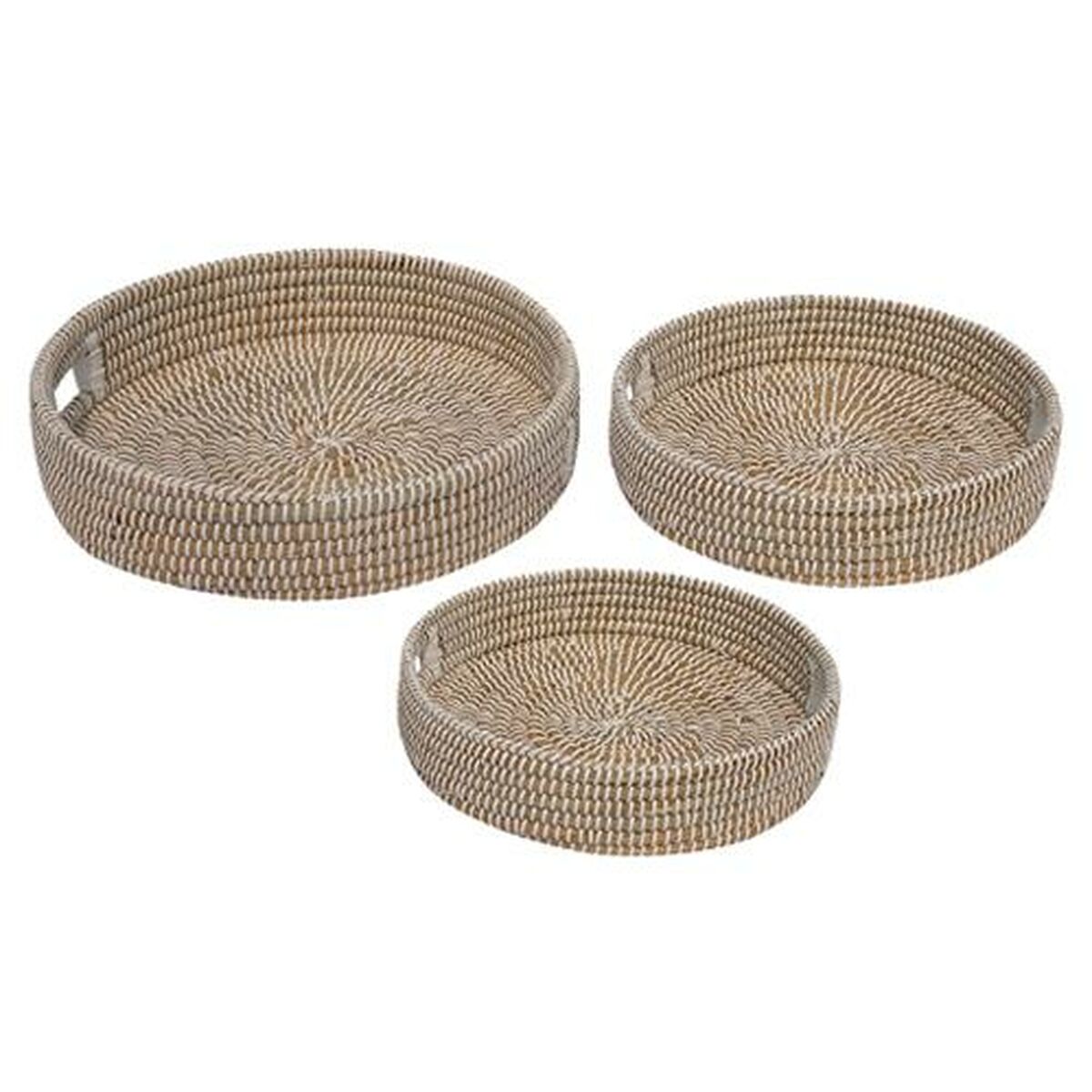 Woven Natural Fibre Trays – Set of 3