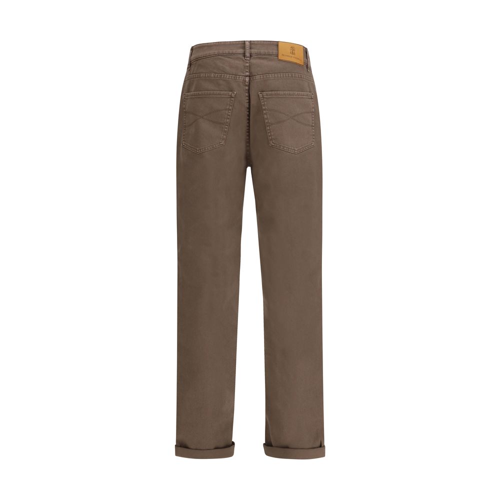 Brown Cotton Jeans Denim