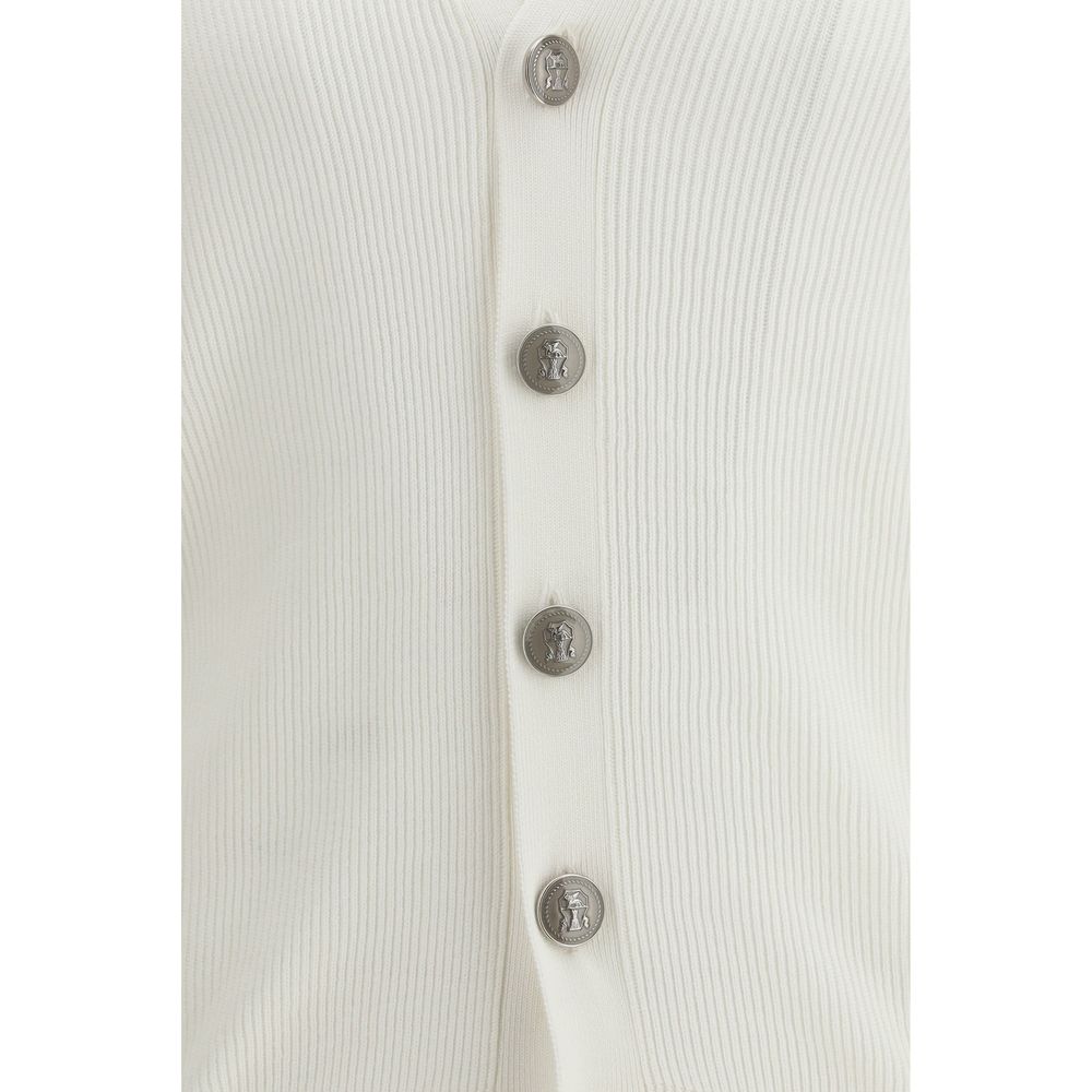 White Cotton Cardigan