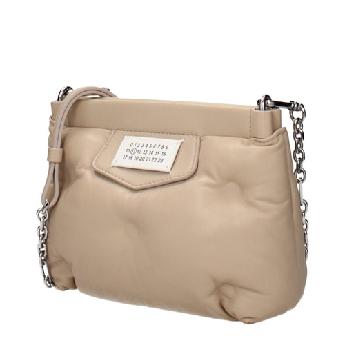 Beige Leather Crossbody Bag